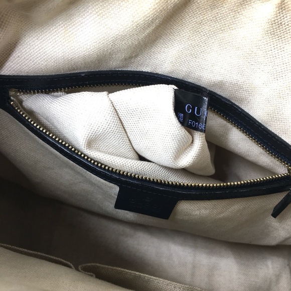 Authentic Gucci Boston satchel bag grey navy - Picture 13 of 16